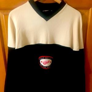 NHL OLDE TIME SPORT Detroit Wings XXL h/weight V-Neck sweater.  Cotton. Worn 1x